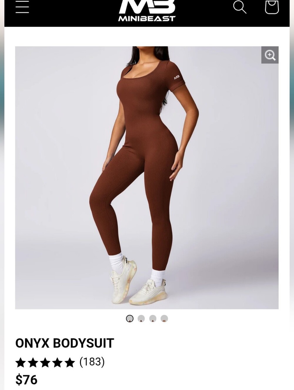 Mini Beast Official Onyx Ribbed Short-Sleeve Bodysuit Jumpsuit